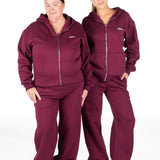 ‘Kikiva’ Lounge Wide Leg Trackpant - Wine - Kikiva Collection