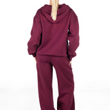 ‘Kikiva’ Lounge Wide Leg Trackpant - Wine - Kikiva Collection