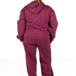 ‘Kikiva’ Lounge Wide Leg Trackpant - Wine - Kikiva Collection