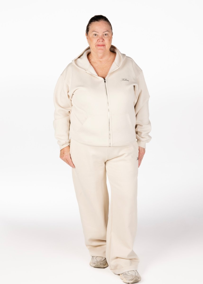 ‘Kikiva’ Lounge Zip Jacket - Cream - Kikiva Collection
