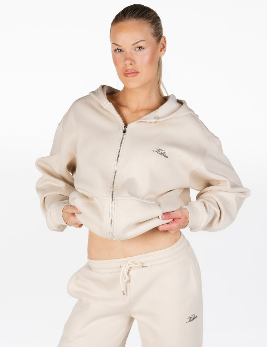 ‘Kikiva’ Lounge Zip Jacket - Cream - Kikiva Collection