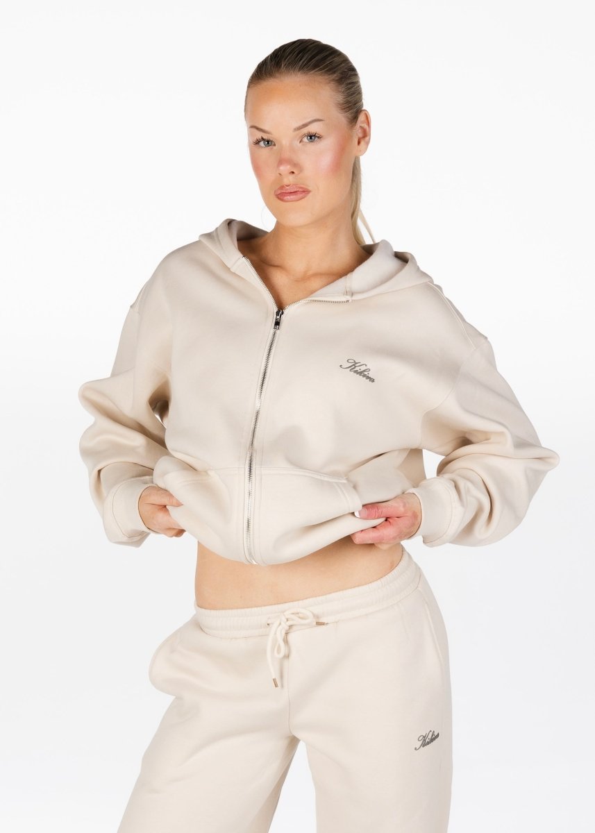 ‘Kikiva’ Lounge Zip Jacket - Cream - Kikiva Collection