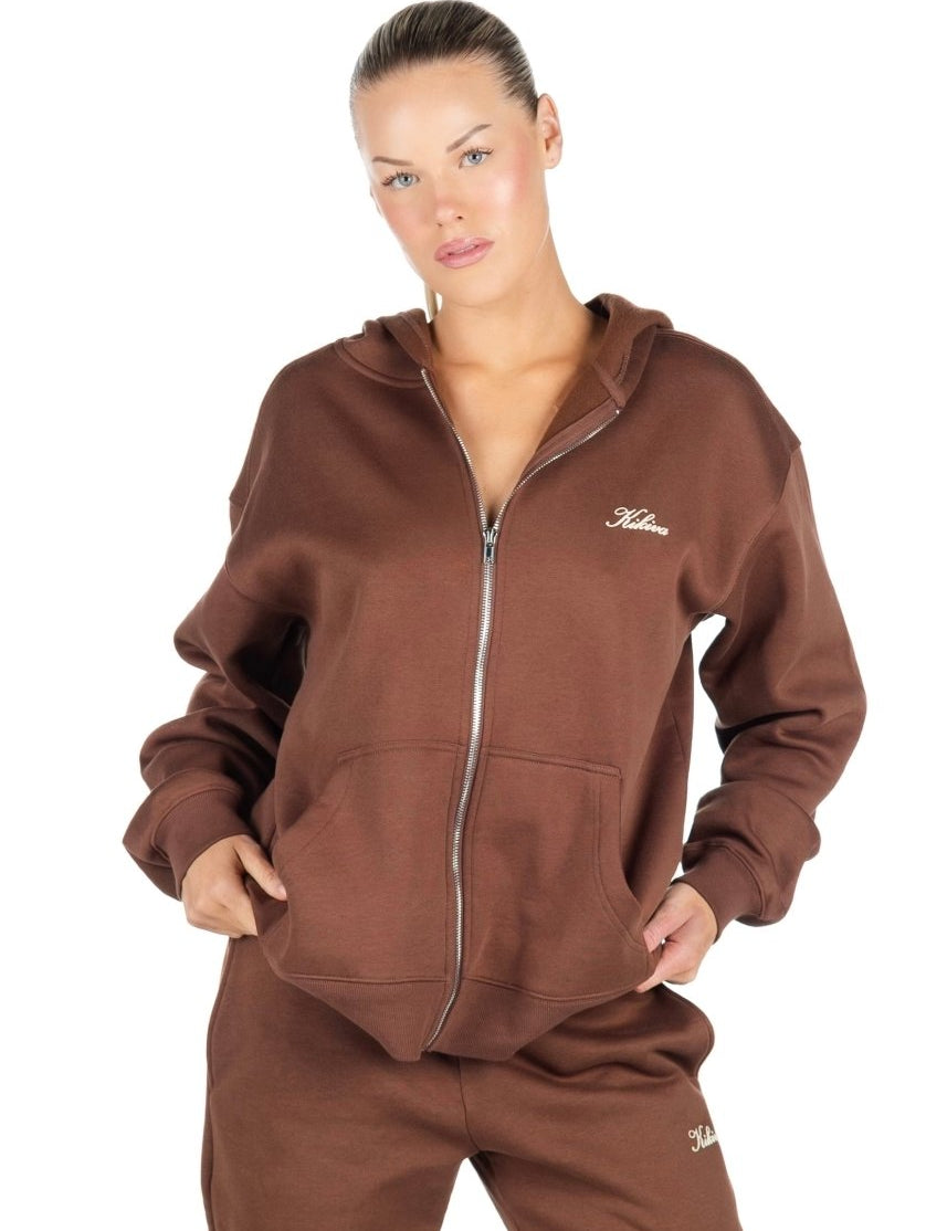 ‘Kikiva’ Lounge Zip Jacket - Mocha - Kikiva Collection