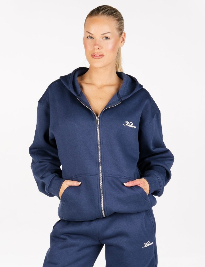‘Kikiva’ Lounge Zip Jacket - Navy - Kikiva Collection