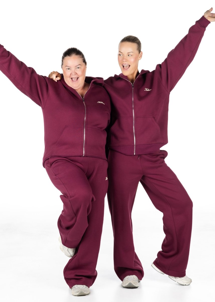 ‘Kikiva’ Lounge Zip Jacket - Wine - Kikiva Collection