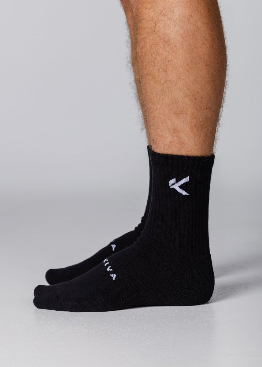 Kikiva Men Crew Socks - Black - Kikiva Collection