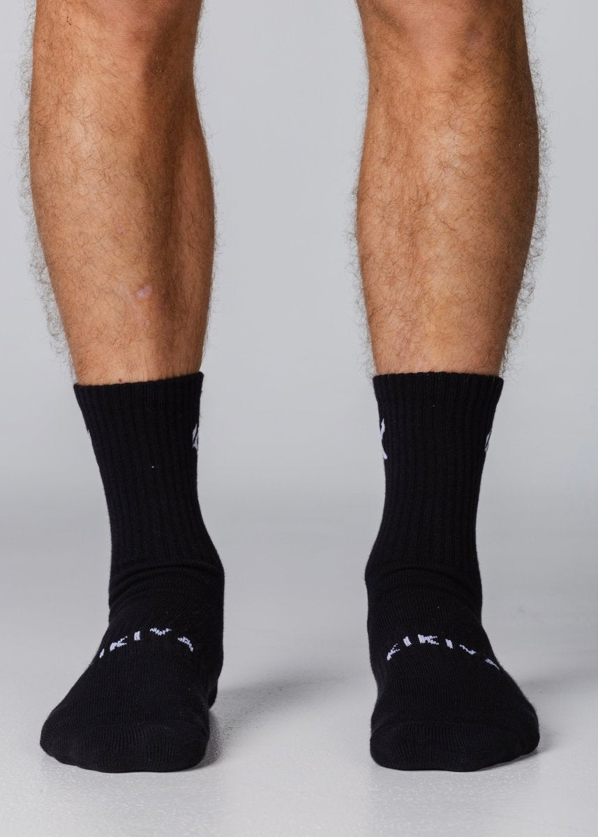 Kikiva Men Crew Socks - Black - Kikiva Collection