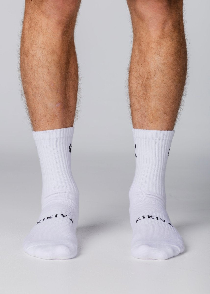 Kikiva Men Crew Socks - White - Kikiva Collection