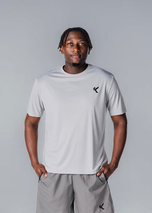 Kikiva Mens 'Basic Fit' Tee - Light Grey