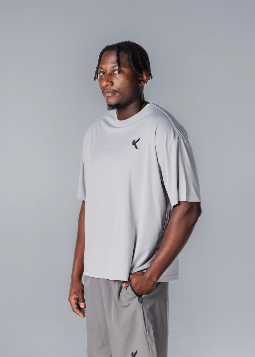 Kikiva Mens 'Box Fit' Tee - Light Grey - Kikiva Collection