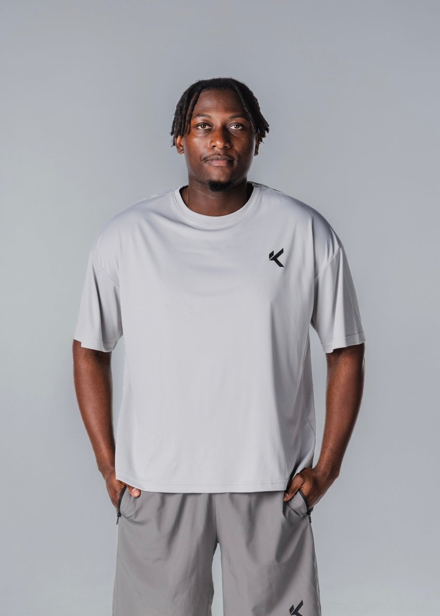Kikiva Mens 'Box Fit' Tee - Light Grey - Kikiva Collection