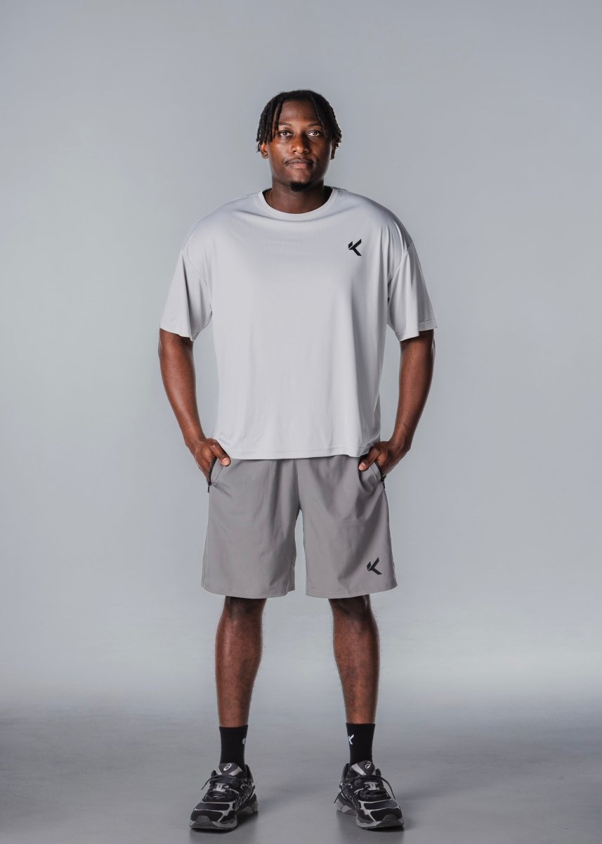 Kikiva Mens 'Box Fit' Tee - Light Grey - Kikiva Collection