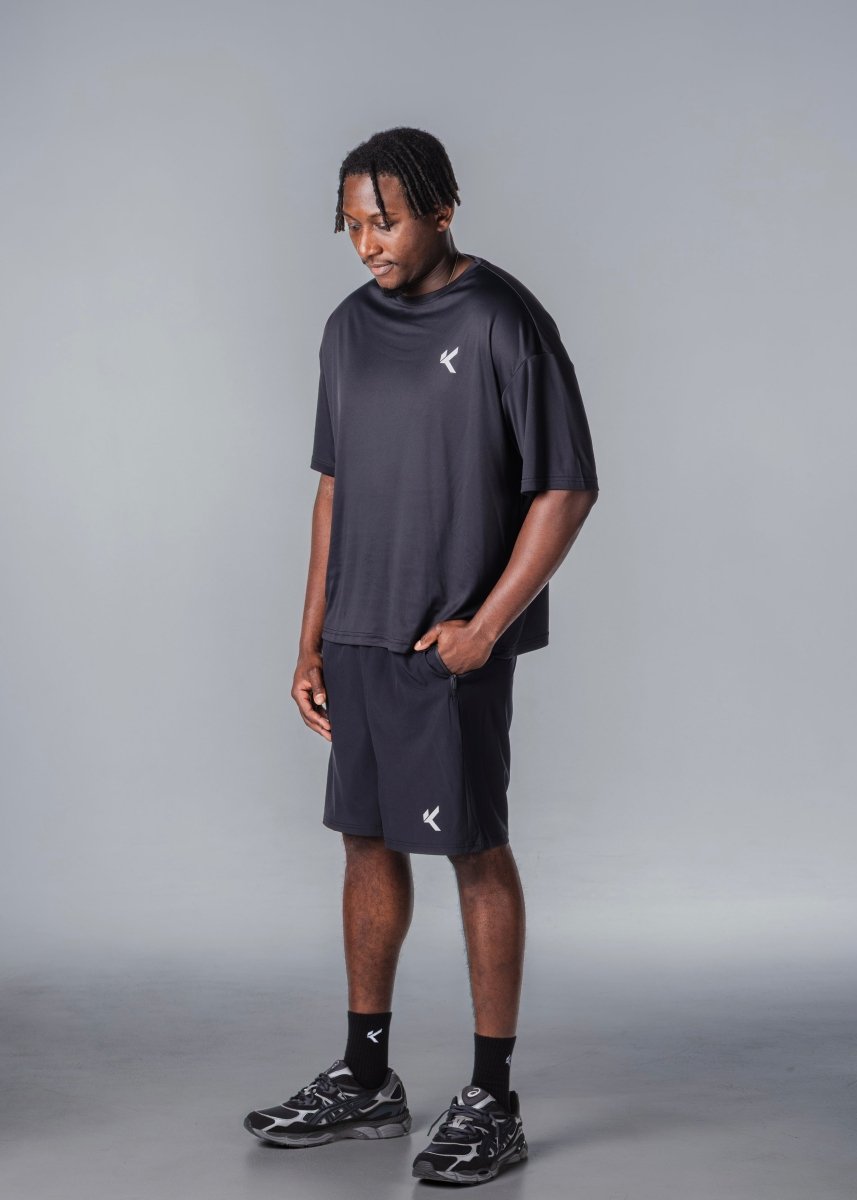 Kikiva Mens Daily 9" Shorts - Black - Kikiva Collection