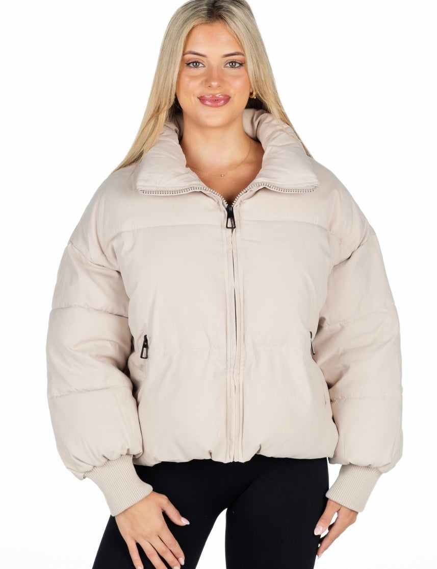 Kikiva Puffer Jacket - Beige - Kikiva Collection