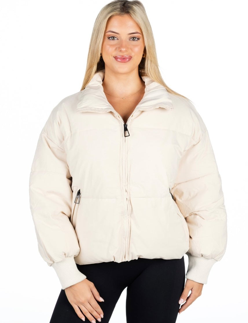 Kikiva Puffer Jacket - Off White - Kikiva Collection