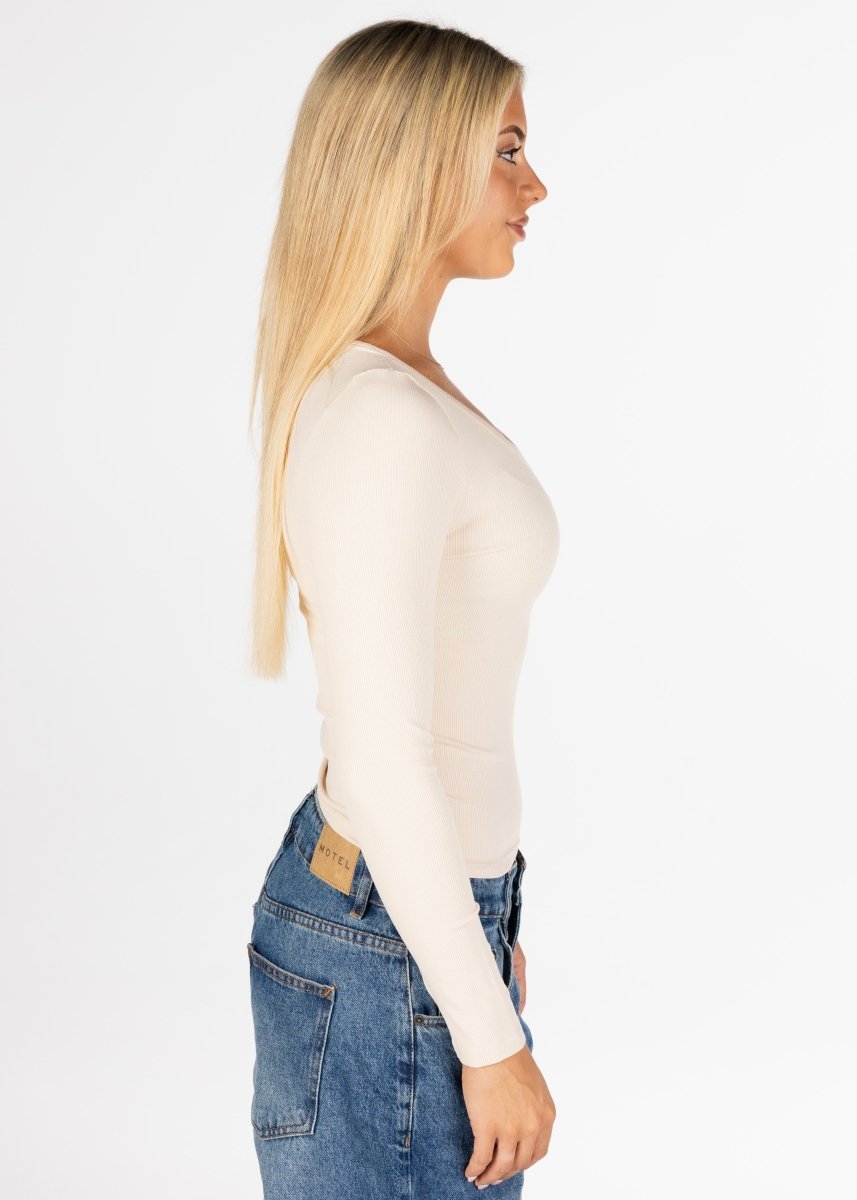 Kikiva Ribbed Long Sleeve - Beige - Kikiva Collection