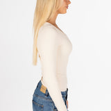Kikiva Ribbed Long Sleeve - Beige - Kikiva Collection