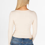 Kikiva Ribbed Long Sleeve - Beige - Kikiva Collection
