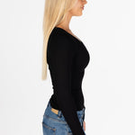 Kikiva Ribbed Long Sleeve - Black - Kikiva Collection
