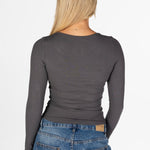 Kikiva Ribbed Long Sleeve - Charcoal - Kikiva Collection