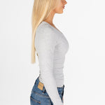 Kikiva Ribbed Long Sleeve - Light Grey - Kikiva Collection