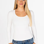 Kikiva Ribbed Long Sleeve - White - Kikiva Collection