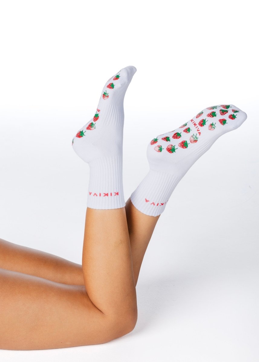 Kikiva 'Strawberry' Pilates Grip Socks