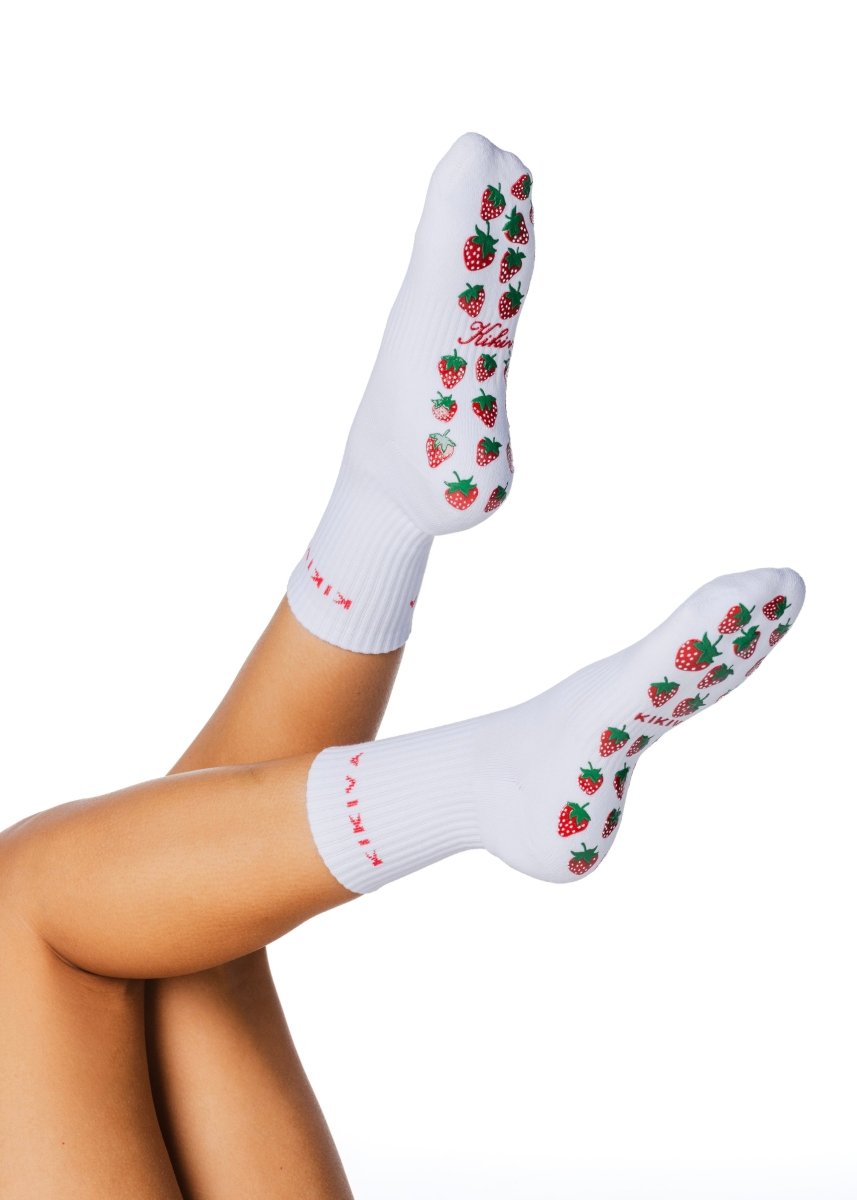 Kikiva 'Strawberry' Pilates Grip Socks