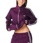 'LIMITED EDITION' Racer Zip Jacket - Burgundy - Kikiva Collection