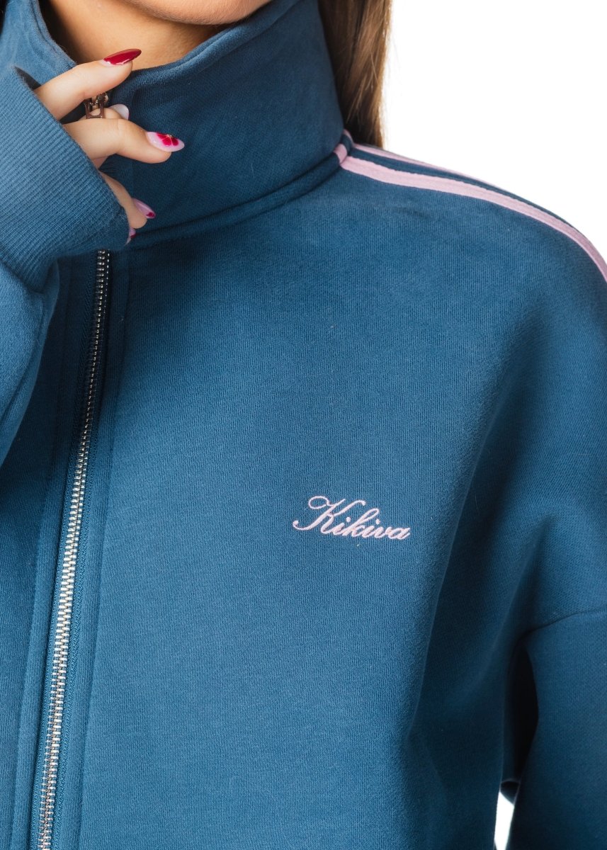 'LIMITED EDITION' Racer Zip Jacket - Teal - Kikiva Collection