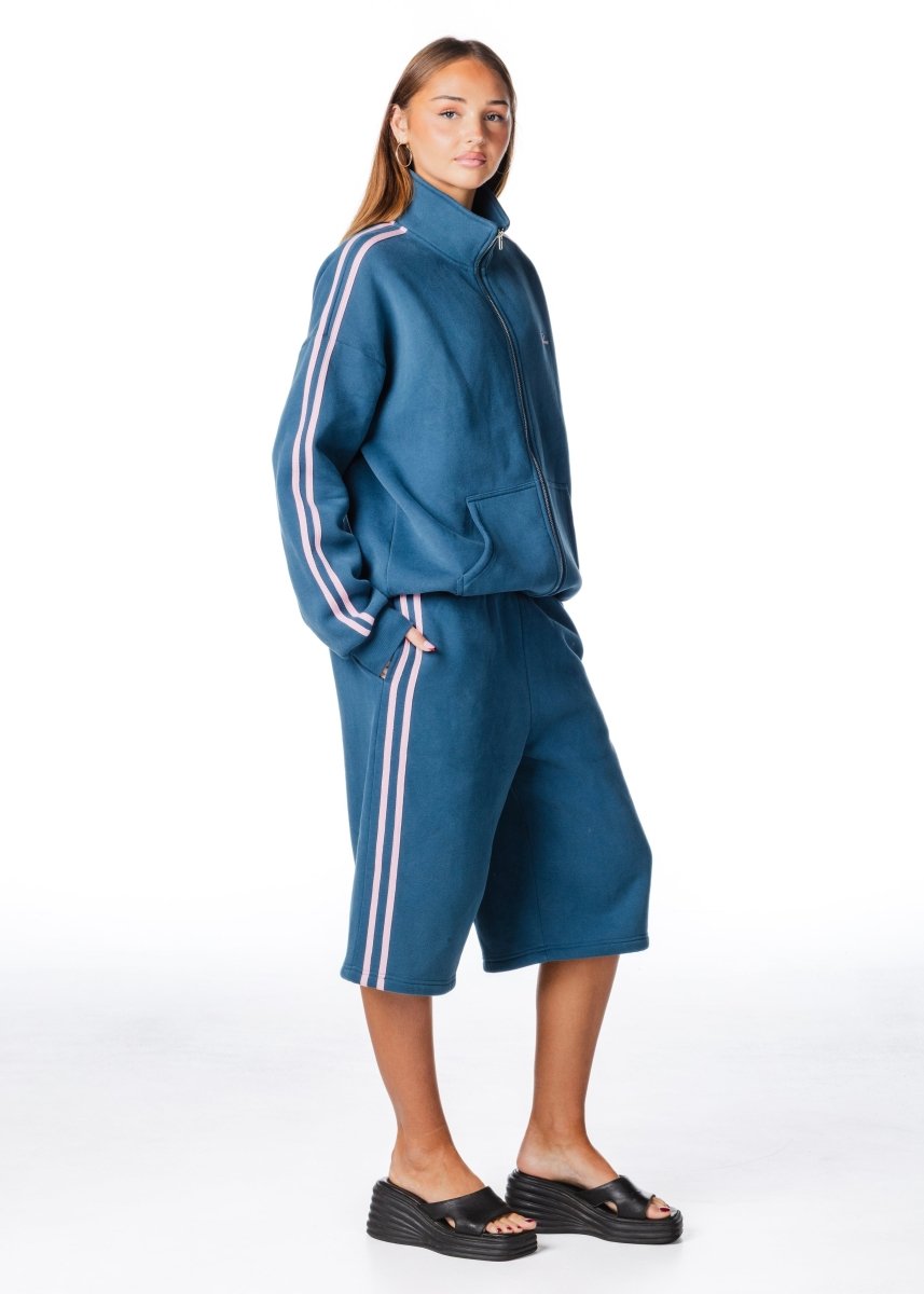 'LIMITED EDITION' Racer Zip Jacket - Teal - Kikiva Collection