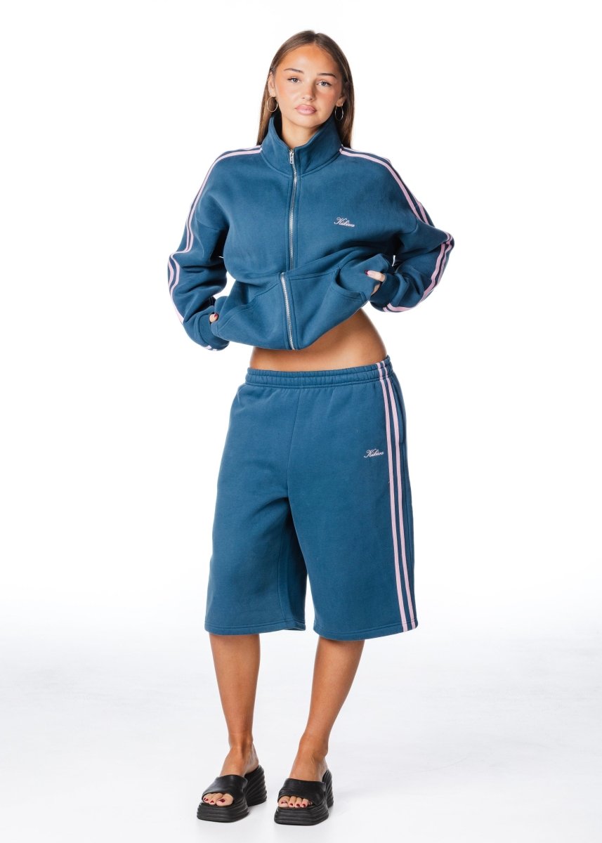 'LIMITED EDITION' Racer Zip Jacket - Teal - Kikiva Collection