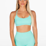 Lycra Seamless Crop - Aqua - Kikiva Collection
