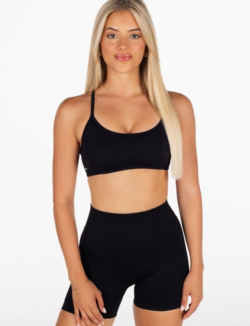 Lycra Seamless Crop - Black - Kikiva Collection