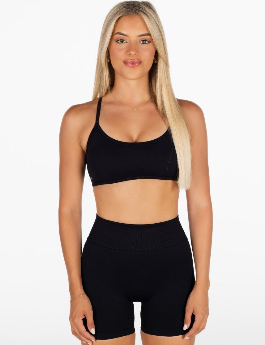 Lycra Seamless Crop - Black - Kikiva Collection