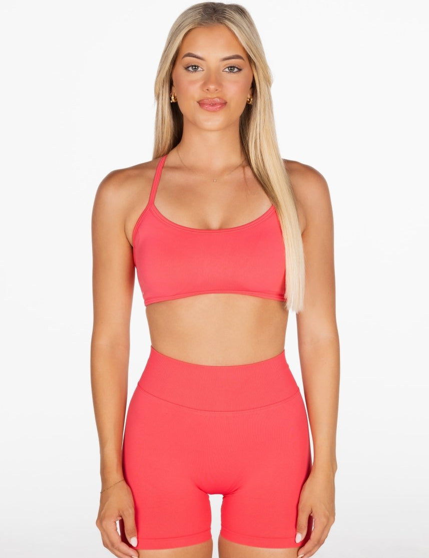 Lycra Seamless Crop - Coral - Kikiva Collection