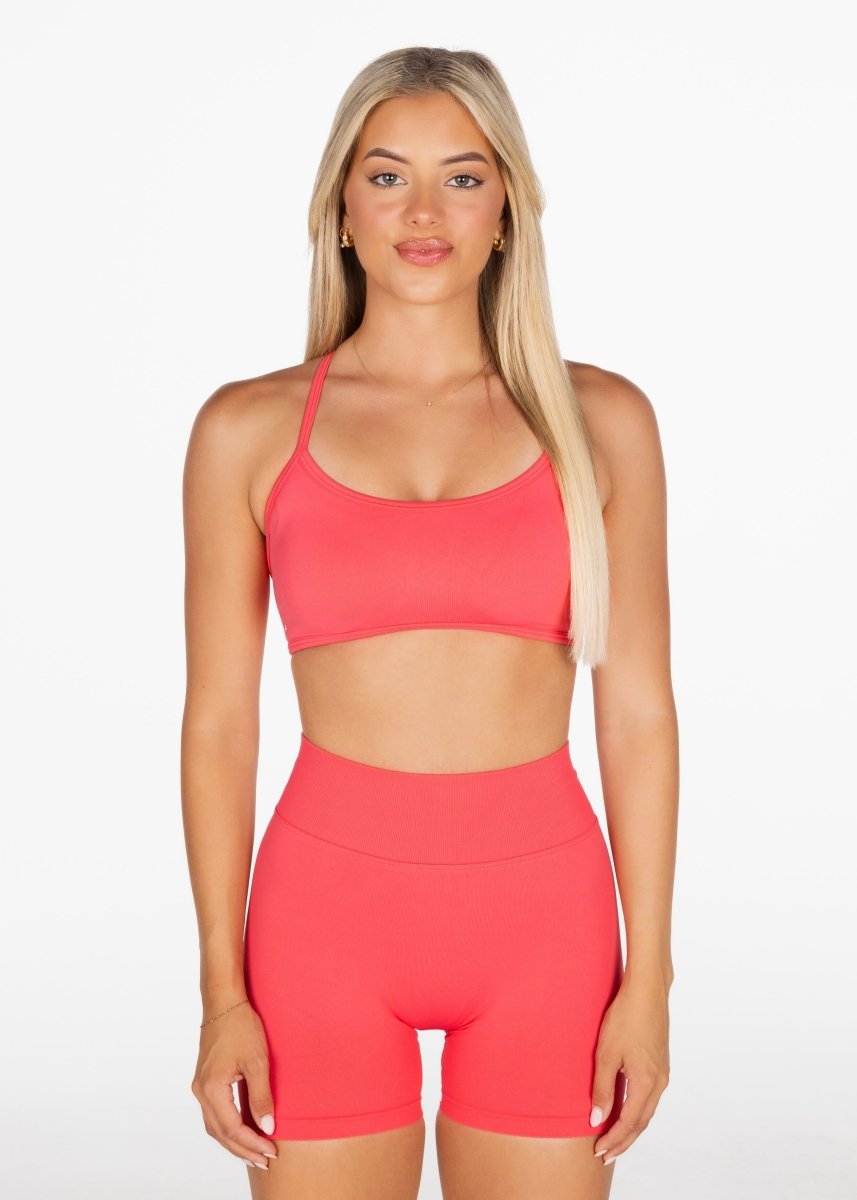Lycra Seamless Crop - Coral - Kikiva Collection