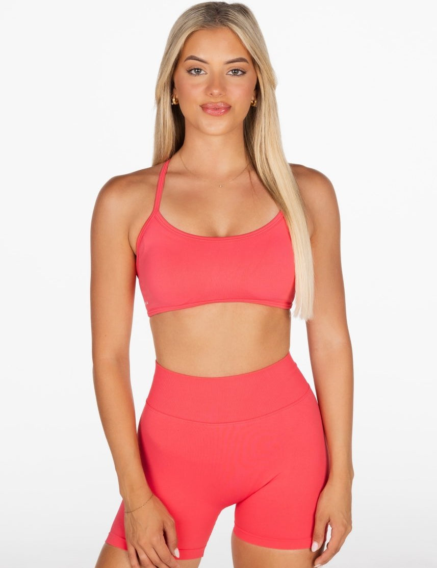 Lycra Seamless Crop - Coral - Kikiva Collection
