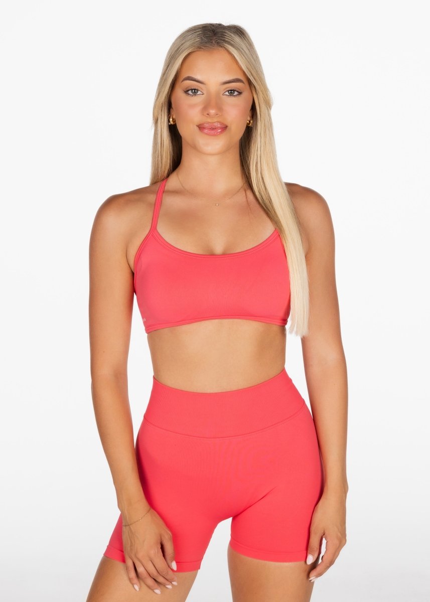 Lycra Seamless Crop - Coral - Kikiva Collection