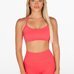 Lycra Seamless Crop - Coral - Kikiva Collection