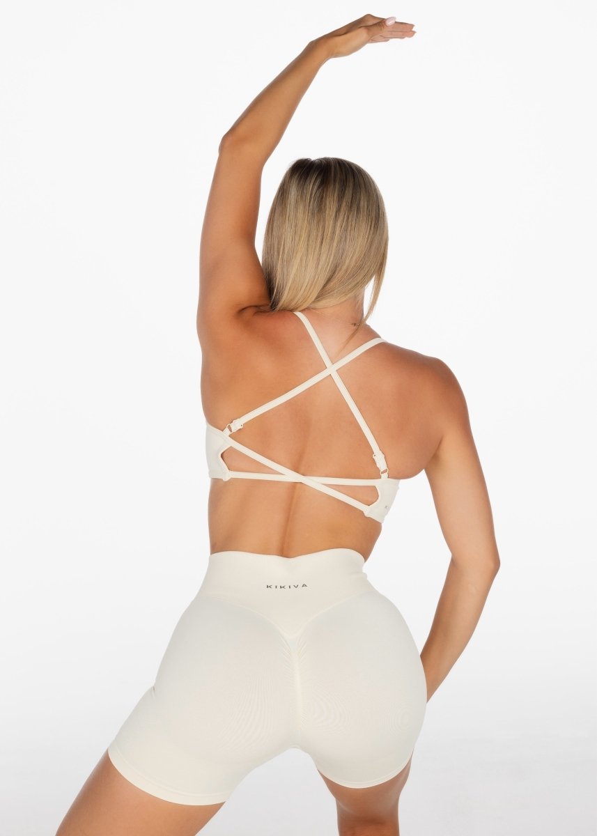 Lycra Seamless Crop - Cream - Kikiva Collection