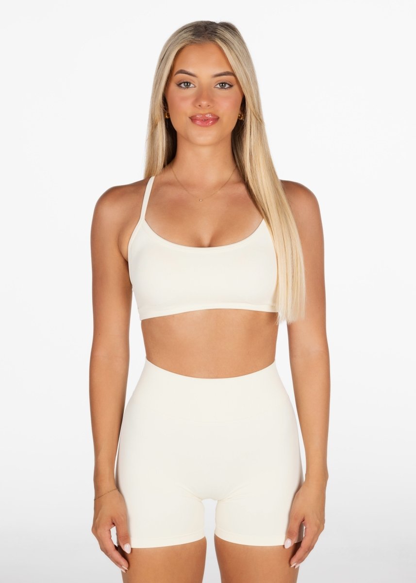 Lycra Seamless Crop - Cream - Kikiva Collection