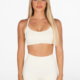 Lycra Seamless Crop - Cream - Kikiva Collection
