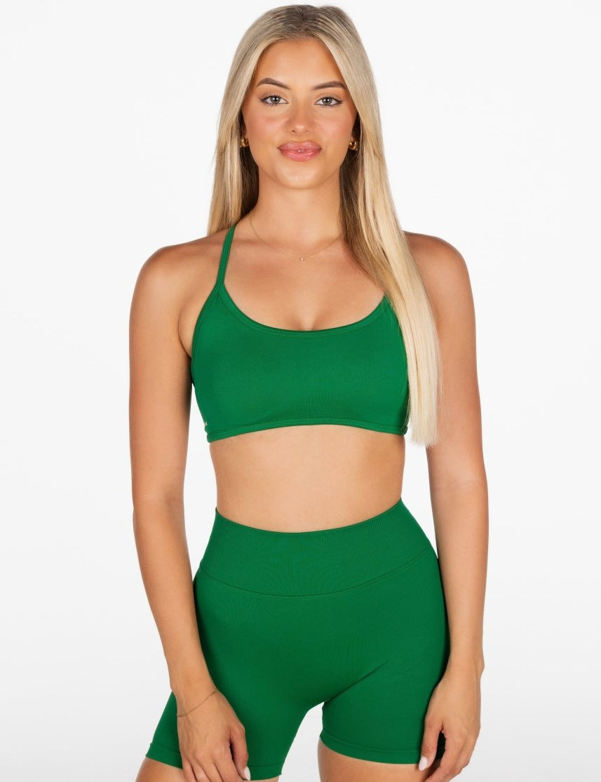 Lycra Seamless Crop - Dark Green - Kikiva Collection