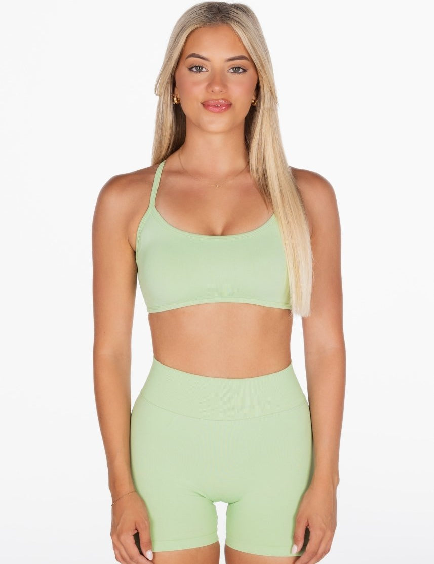 Lycra Seamless Crop - Deep Sage - Kikiva Collection