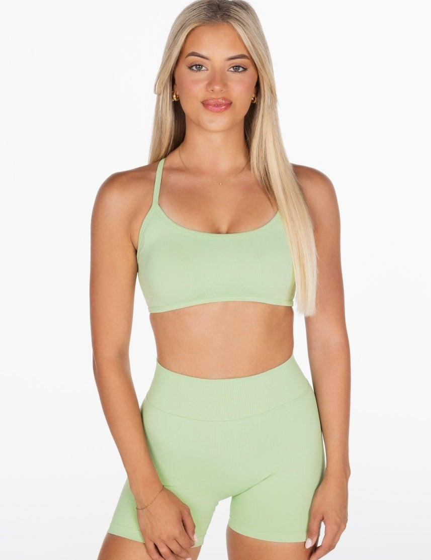 Lycra Seamless Crop - Deep Sage - Kikiva Collection