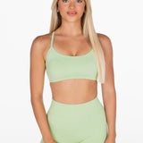 Lycra Seamless Crop - Deep Sage - Kikiva Collection