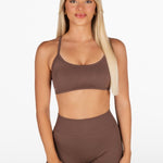 Lycra Seamless Crop - Hazelnut Brown - Kikiva Collection