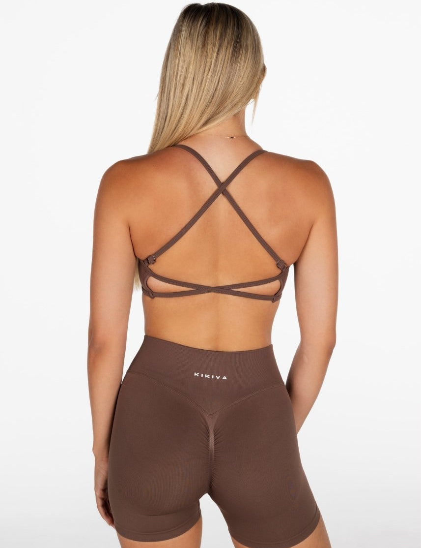 Lycra Seamless Crop - Hazelnut Brown - Kikiva Collection