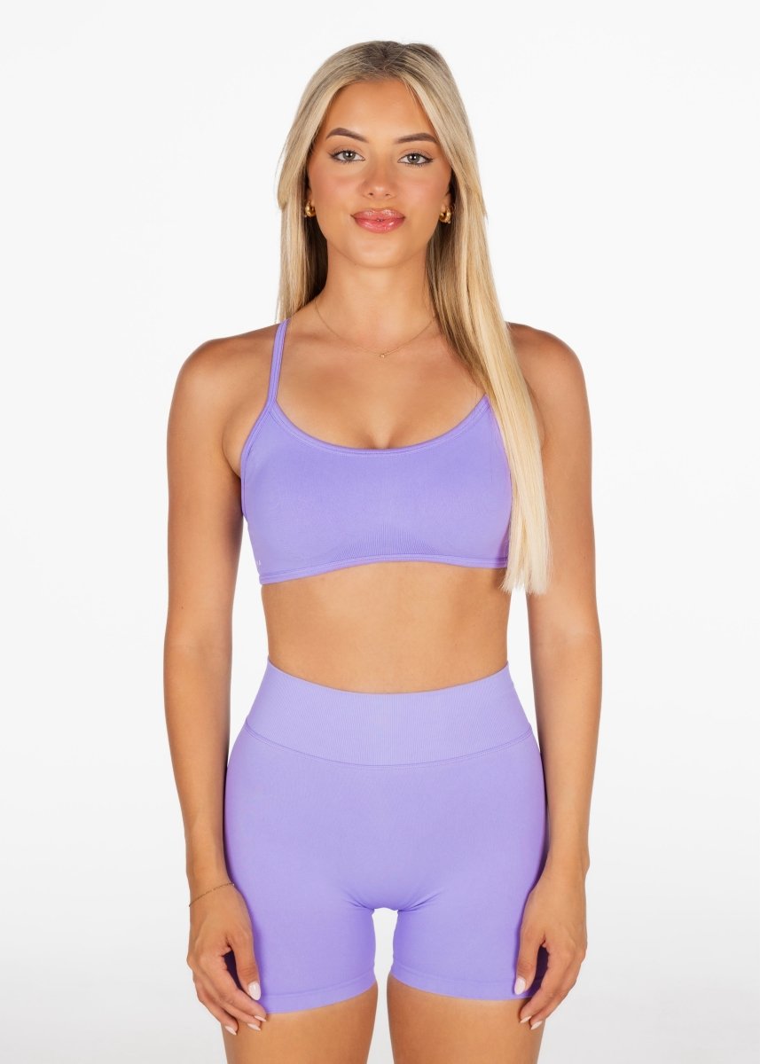 Lycra Seamless Crop - Lavender - Kikiva Collection